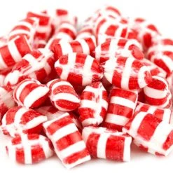 Beulah's Candyland Christmas Candy Christmas Peppermint Gems Miniature Red And White Hard Candy 2 Pounds