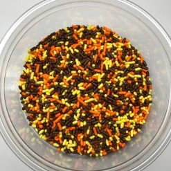 QA Products, Inc. - Beloit, Wisconsin Fall Sprinkles Autumn Mix Jimmies Bakery Topping 6 Pound Colored Sprinkles