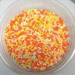 QA Products, Inc. - Beloit, Wisconsin Fall Candy Corn Sprinkle Mix Bakery Topping Sprinkles 8 Ounce Colored Sprinkles Sprinkles & Toppings