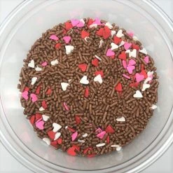 QA Products, Inc. - Beloit, Wisconsin Sprinkles & Toppings Valentine Chocolate Lover's Mix Heart Shapes Sprinkles Jimmies 8 Ounces