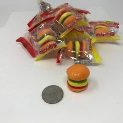 Beulah's Candyland Gummi Mini Hamburgers Candy Wrapped 2 Pounds Gummy Hamburger Gummi Candy