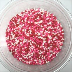 QA Products, Inc. - Beloit, Wisconsin Valentine Hearts Mini Shapes Red White Pink Bakery Topping Sprinkles 5 Pounds
