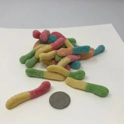 Beulah's Candyland Sour Mini Neon Worms 4.5 Pounds Gummy Neon Worms Gummi Candy