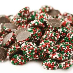 Beulah's Candyland Mini Christmas Nonpareils Dark Chocolate Candy 5 Pounds Christmas Candy
