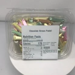 Beulah's Candyland Old Fashion Chocolate Straws Pastel 1 Pound Chocolate Filled Straws