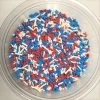 QA Products, Inc. - Beloit, Wisconsin Sprinkles & Toppings Patriotic Stars & Stripes Mix Star Shapes Sprinkles Bakery Topping 1 Pound