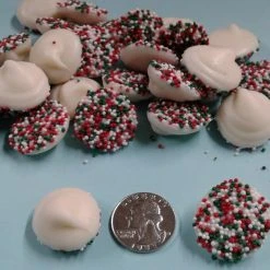 Reppert's Candies - Oley, PA White Smooth And Melty Mints Christmas Red Green Topping 1 Pound