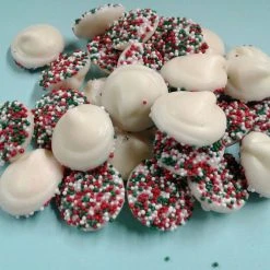 Reppert's Candies - Oley, PA White Smooth And Melty Mints Christmas Red Green Topping 5 Pounds