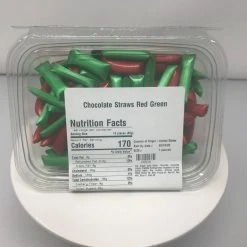 Beulah's Candyland Old Fashion Chocolate Straws Red And Green 2 Pounds Chocolate Filled Straws Christmas Candy
