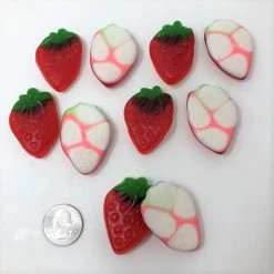 Vidal Gummi Strawberries With Cream 2 Pound Bulk Strawberry Gummy Candy Gummi Candy